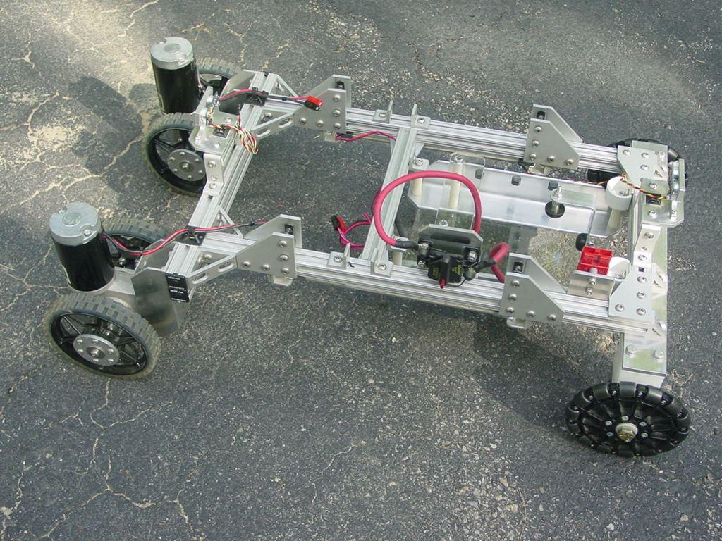 Sample wheeled robot using aluminum extruded profiles